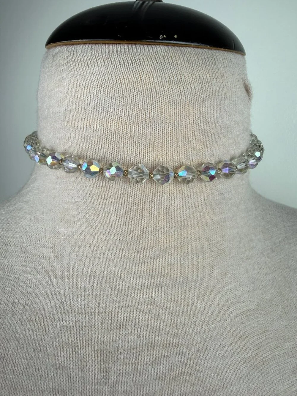 Vintage Aurora Borealis Glass Bead Necklace 15